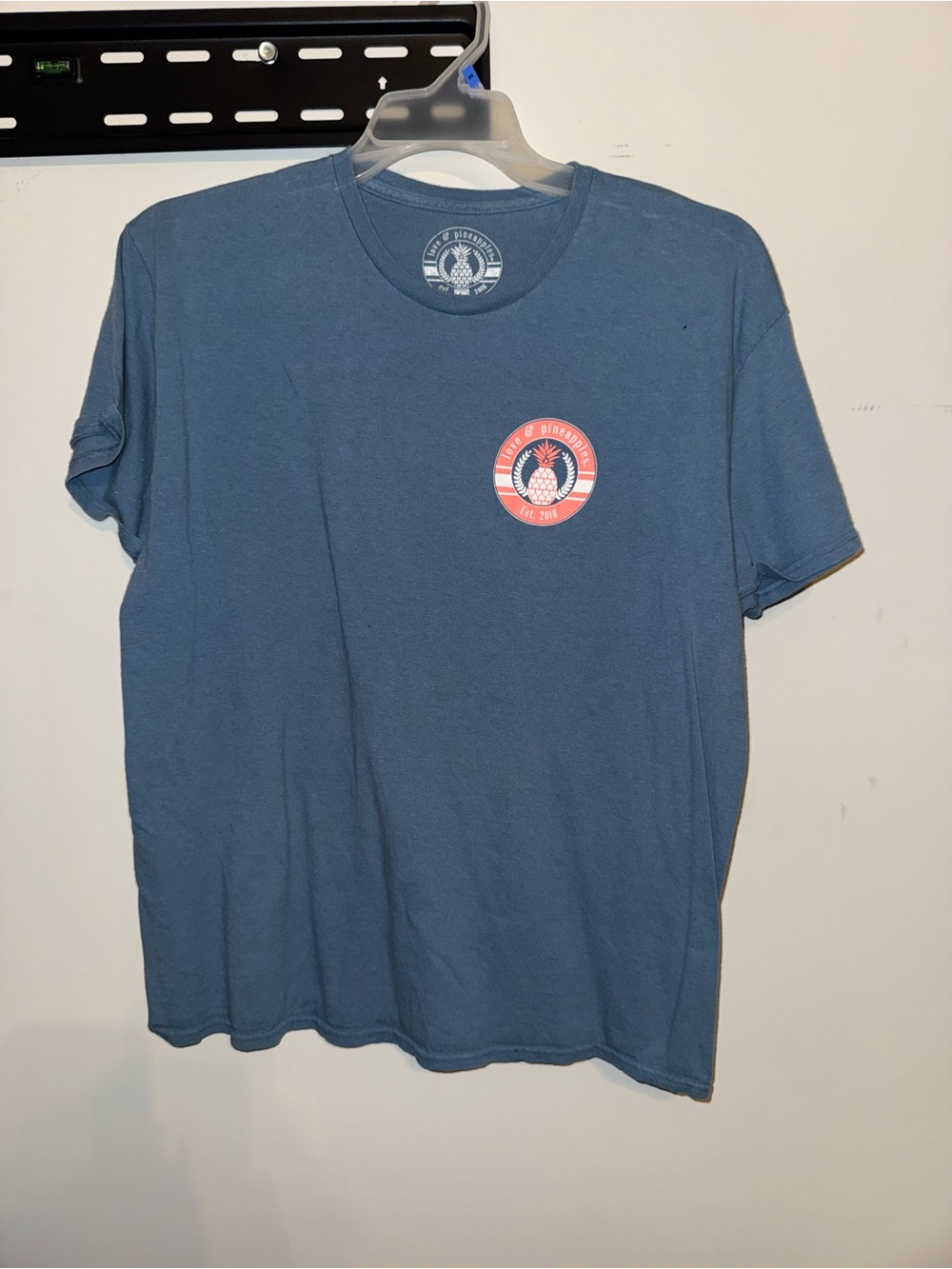 Women’s Slate Blue Short-Sleeve Graphic Crewneck T-Shirt